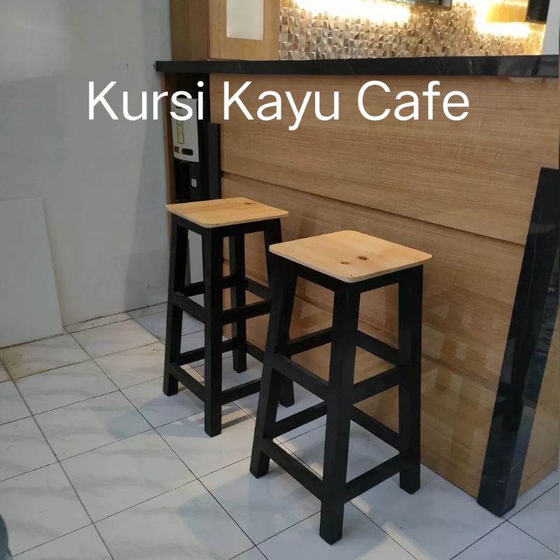 Kursi kayu Cafe Kursi kayu Warna / Tinggi 70cm ,..