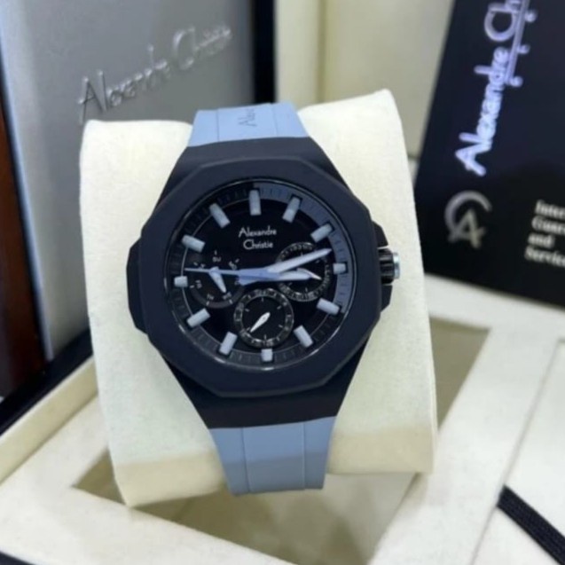 Jam Tangan Alexandre Christie Wanita AC6590BF Original - Black Grey Ls