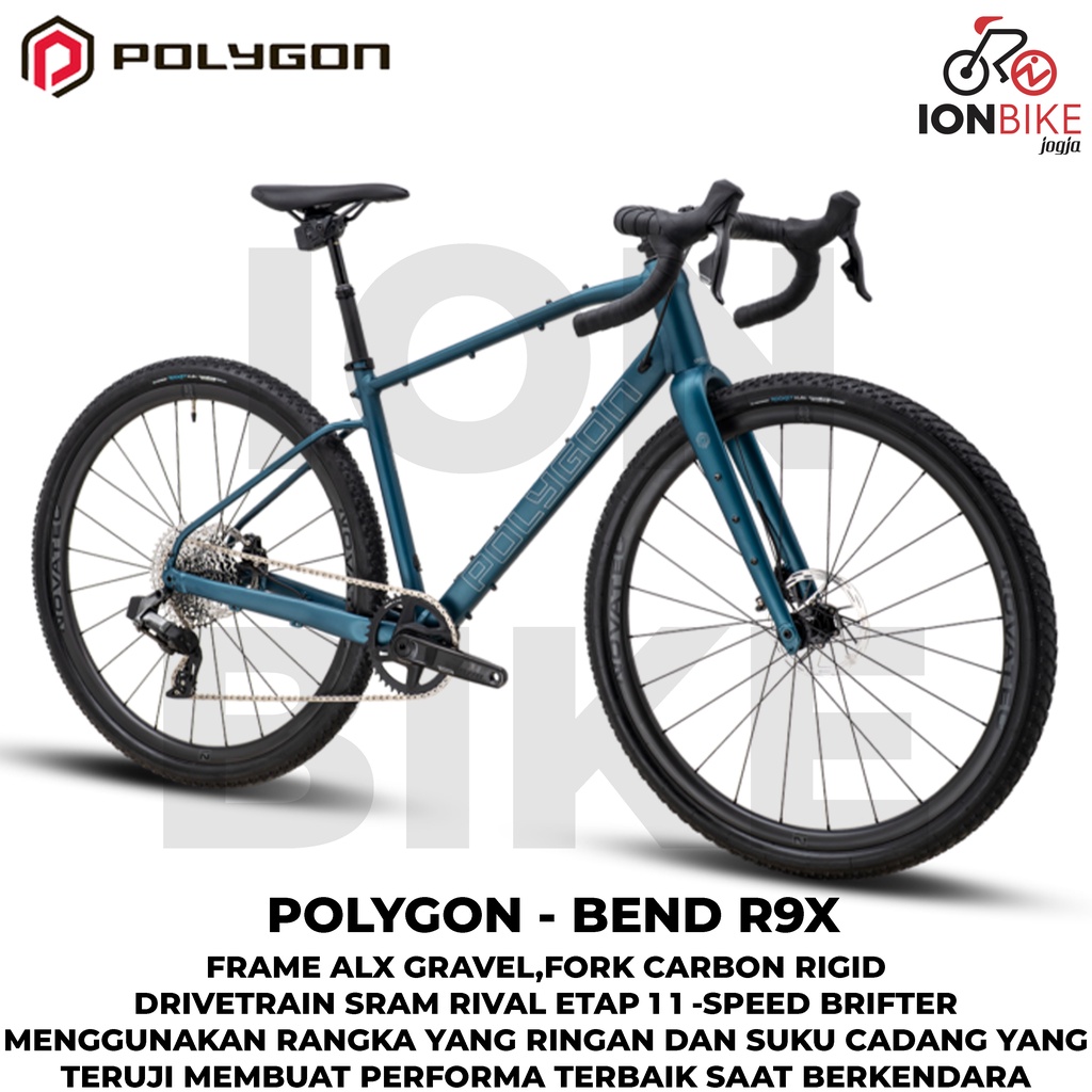 Sepeda Gravel 700c Polygon Bend R9X Alloy Etap12 Speed Pre Order Murah Terbaru Gravel Bike Nicasio F