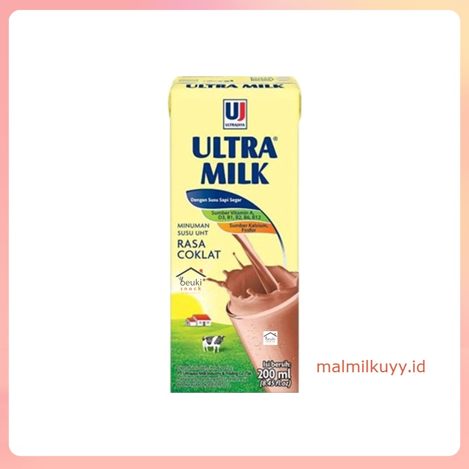 

Susu UHT Ultra Milk 200ml Susu Sapi Segar Rasa Cokelat