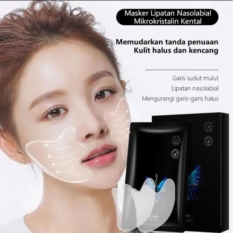 Masker lipatan garis senyum pipi mikrokristalin smile line v shape Seomou/ Hunmui 5 psg harga promo 
