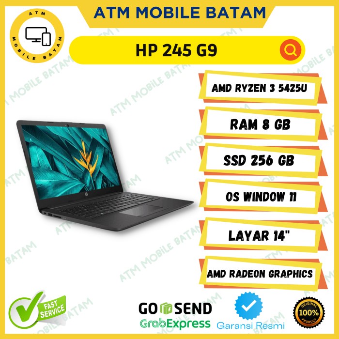 Laptop HP 245 G9 AMD RYZEN 3 5425U 8GB 256GB SSD W11