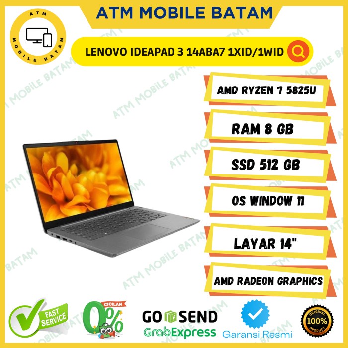 LAPTOP LENOVO IDEAPAD 3 14ABA7 1XID/1WID AMD RYZEN 7 5825U 8GB 512GB - Blue