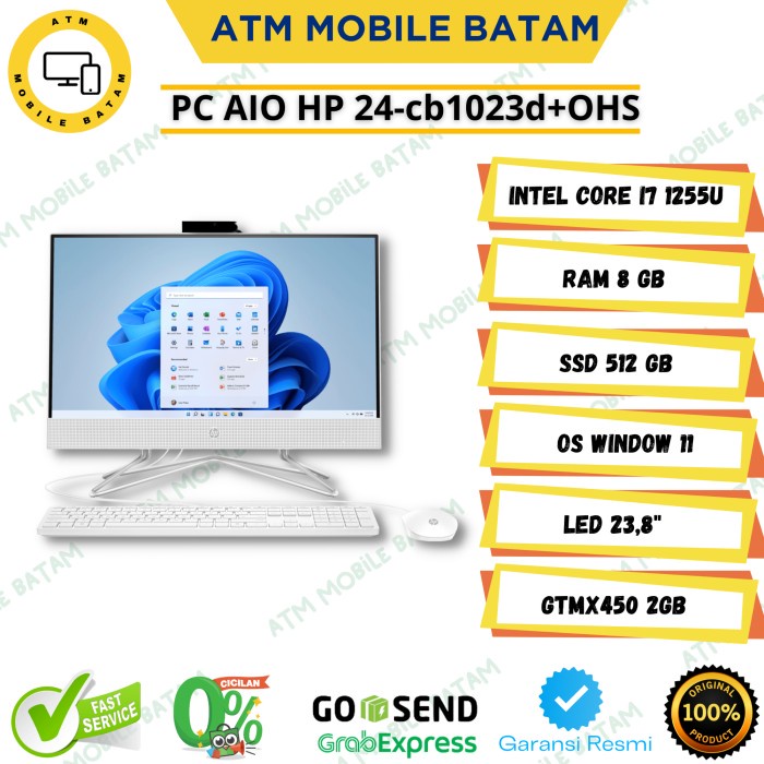 HP PC AIO 24-cb1023d i7-1255U 8GB 512GB SSD MX450 2GB W11+OHS