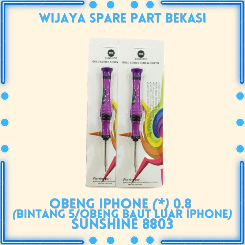 OBENG IPHONE (*) 0.8 SUNSHINE 8803/OBENG BINTANG 5 UNTUK BAUT LUAR IPHONE