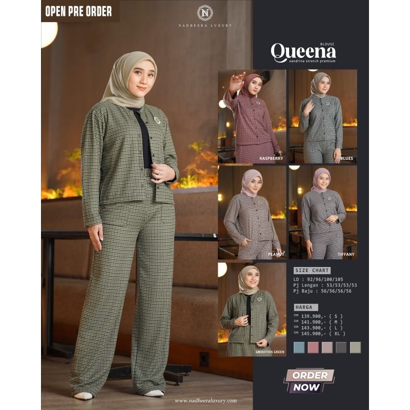 Terbaru. Terlaris Drees kekinian TERBARU QUEENA SET PANT BY NADHEERA LUXURY  ONE SET KERJA  PREMIUM