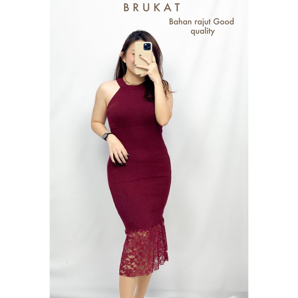 Dress wanita  Rajut premium / Dress Singlet / Dres rajut Lengan panjang / Dres rajut