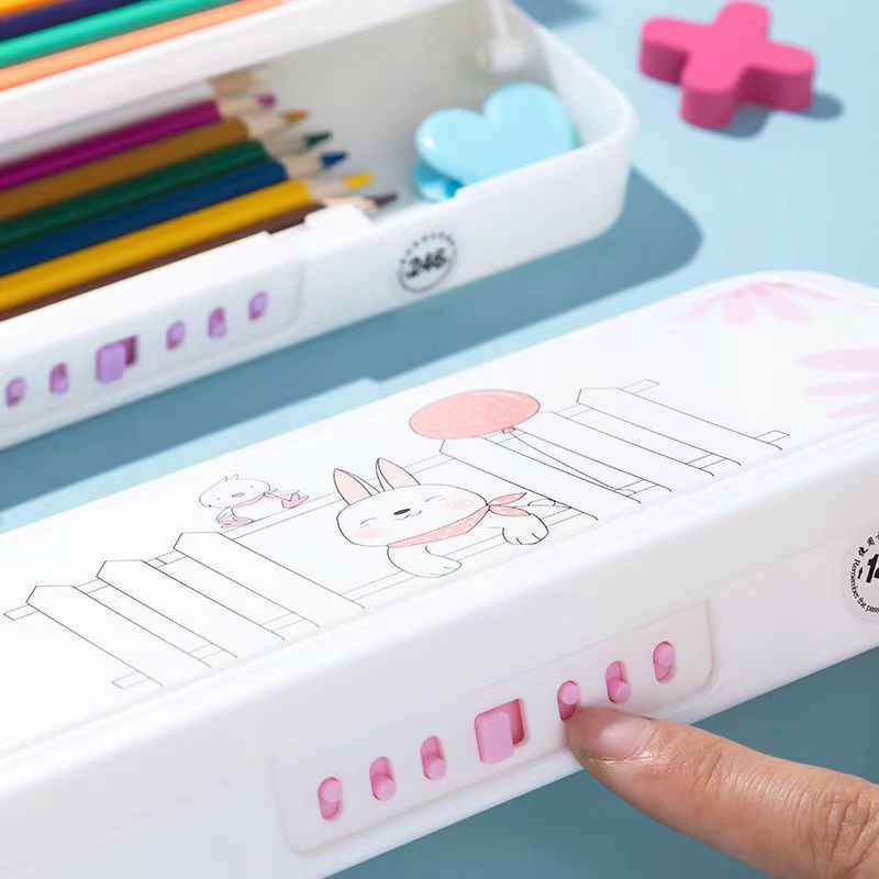 

Tempat Pensil Kata Sandi Dua Lapis/Tempat Pensil Berkapasitas Besar/Tempat Pensil Kata Sandi Anak