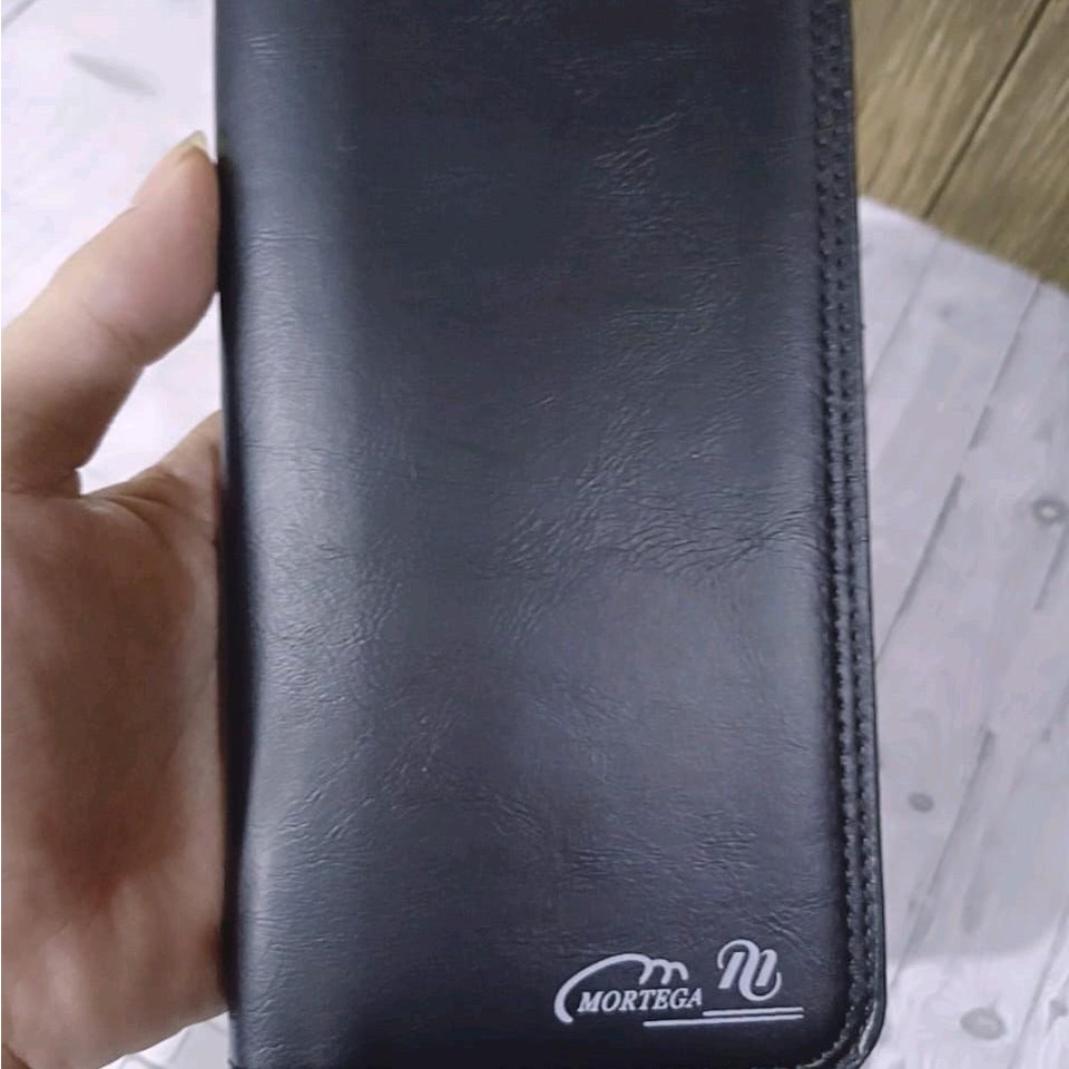 dompet pria lipat panjang kulit polos mortega