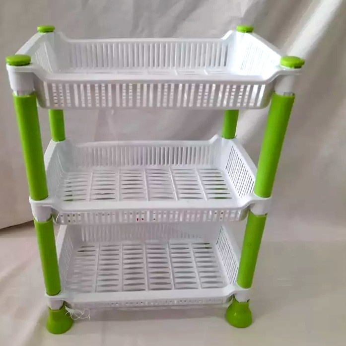 rak susun 3 tingkat serbaguna plastik minimalis kantor kosmetik bumbu d3grosir