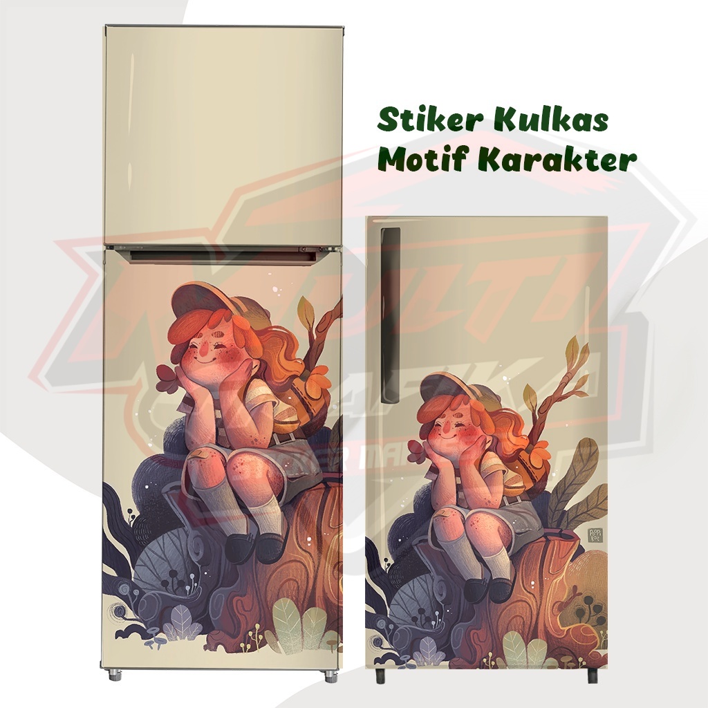 Stiker Kulkas  Pintu dan Stiker Kulkas  Pintu Motif karakter lucu soft dapur cantik  - Wallpaper Kul