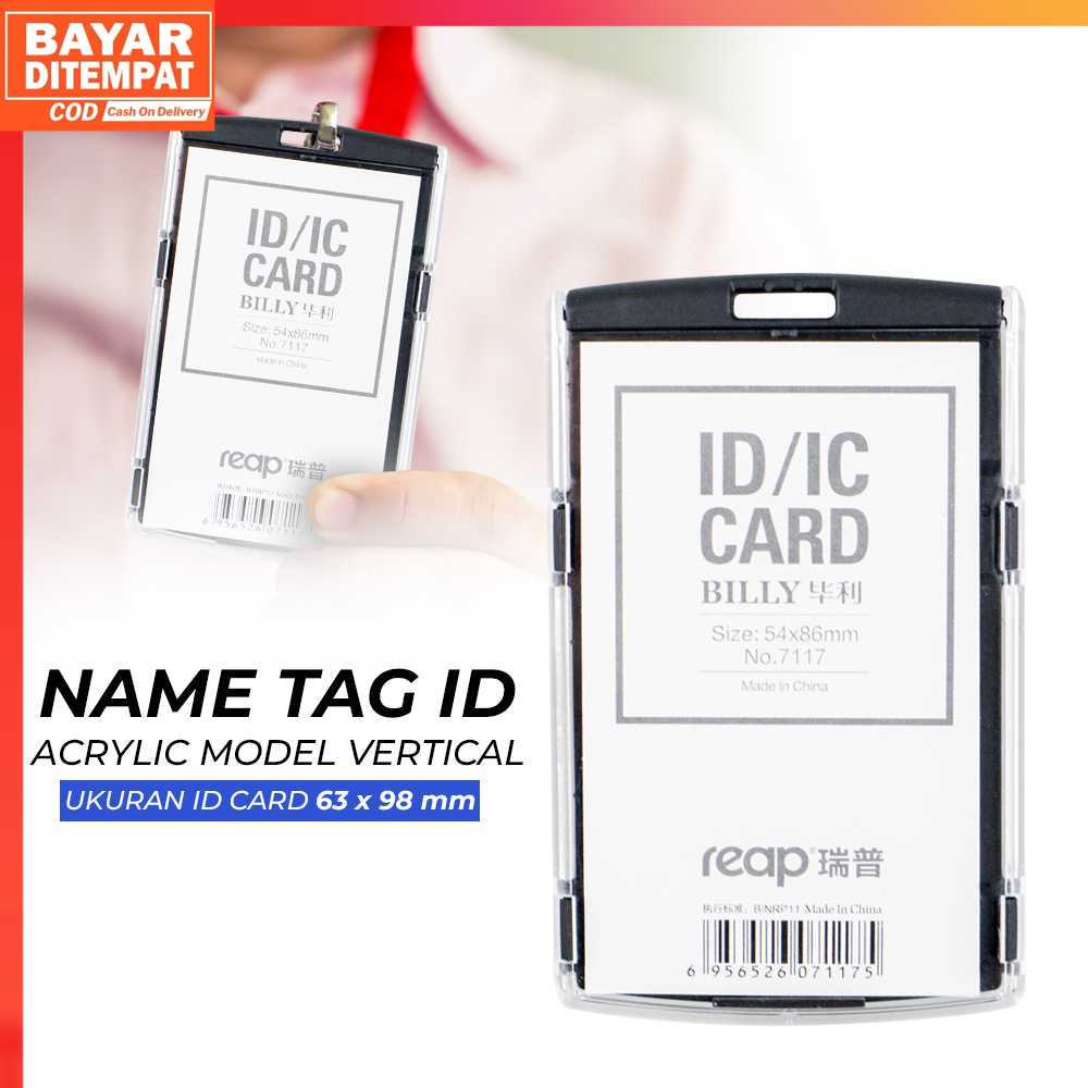 

( 100% ORI ) REAP Name Tag ID Acrylic Model Vertical - 7117