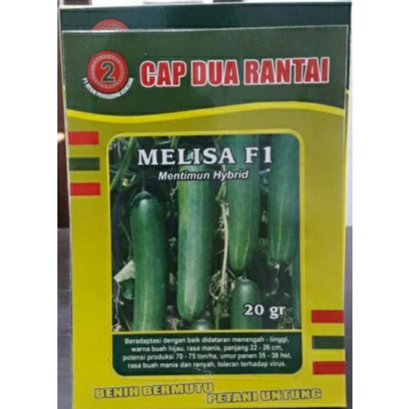 

Timun Melisa F1 Timun Hijau Hibrida 20gr Kemasan Original Pabrik Cap Dua Rantai