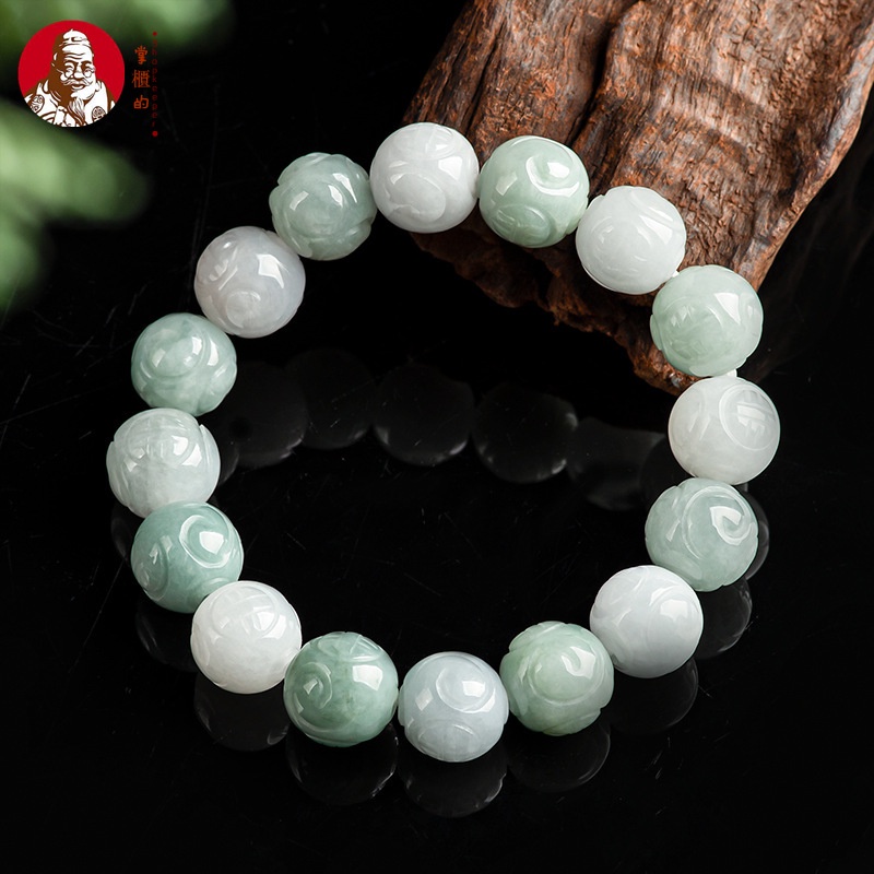 [Dengan sertiflkat  identiflkasi] Natural Batu giok, gelang bola naga, gelang giok berukir, model pr