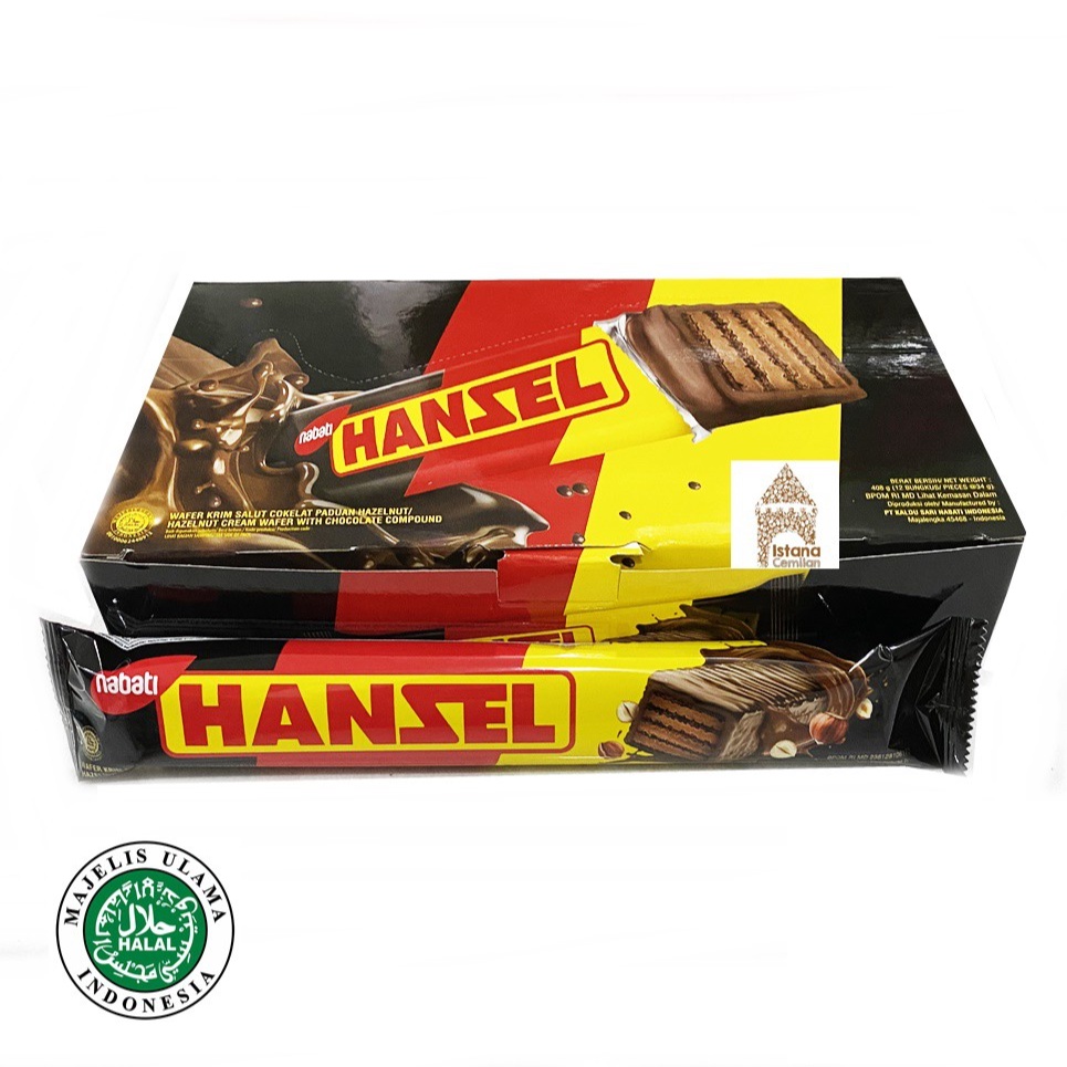 

Nabati Hansel Hanzel Box Isi 12 Pcs Wafer Coklat Hazelnut