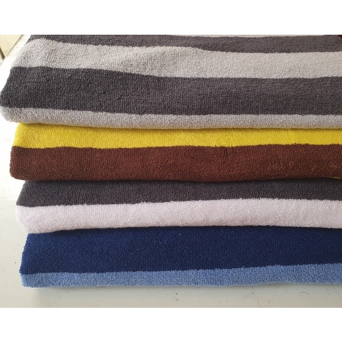 TERBARU Pool Towel / Handuk Mandi Renang Hotel Besar Jumbo Salur Stripe Warna - 85x150 600g 16s