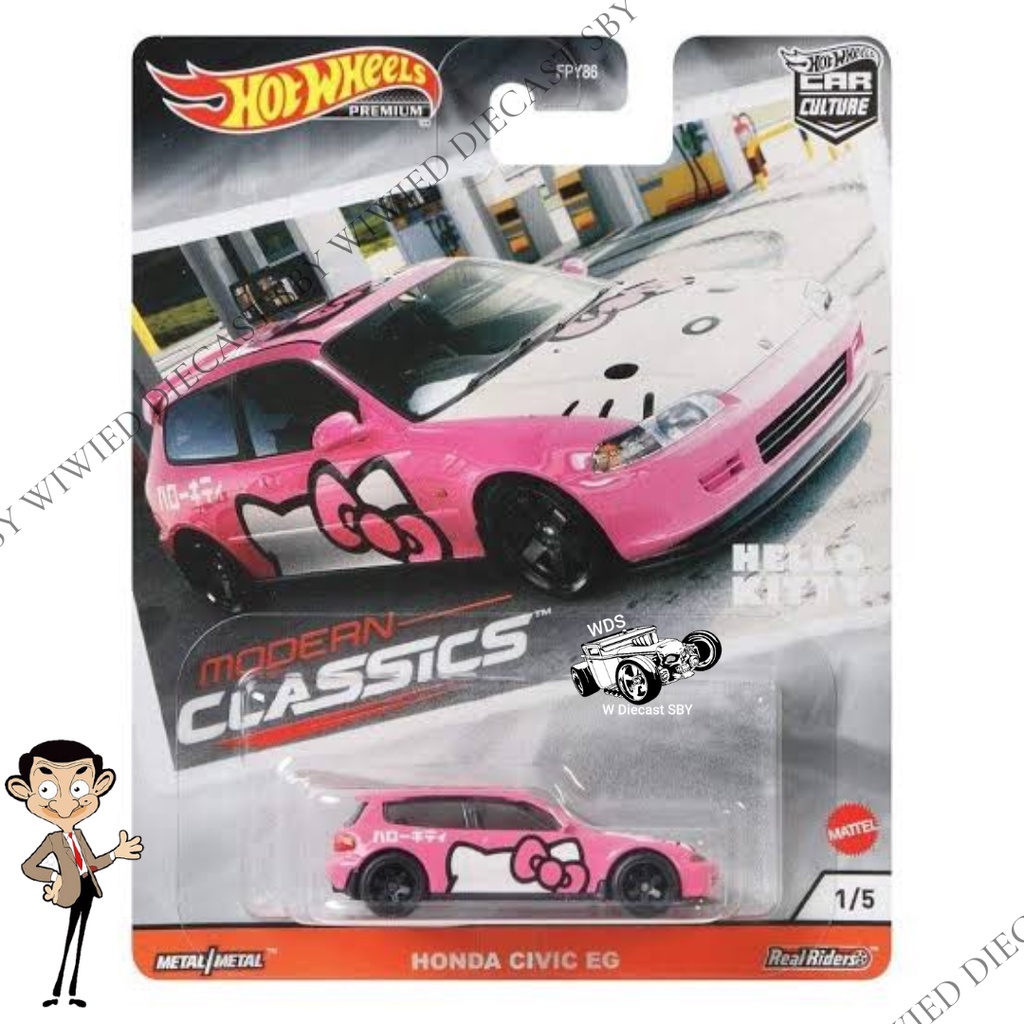 Hot Wheels Premium Civic EG Hello Kitty Pink Modern Classic Collector