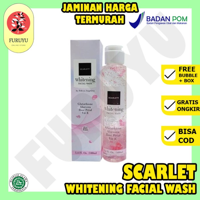 Sabun Muka Pemutih Wajah Scarlet Whitening Facial Wash