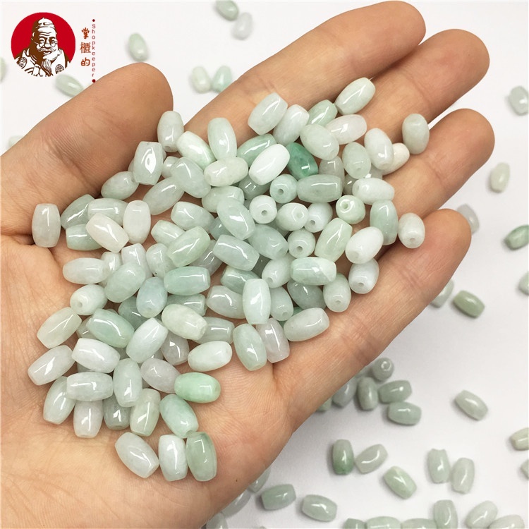(100 Buah) Batu giok, manik-manik longgar, manik-manik panjang, manik-manik giok, aksesori kecil, ma