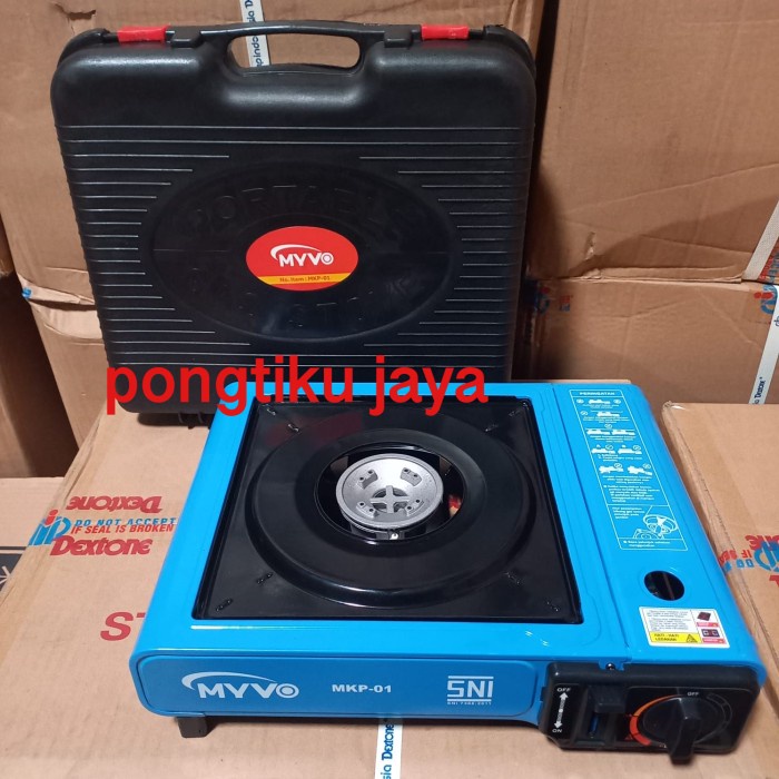 NEW MYVO KOMPOR PORTABLE KOMPOR GAS PORTABLE 2IN1 MYVO - Biru