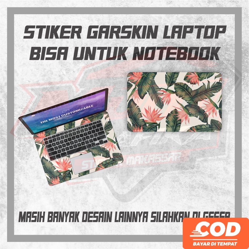 stiker laptop aesthetic Garskin Leptop Lenovo Notebook Motif Bunga dan Daun Terbaru