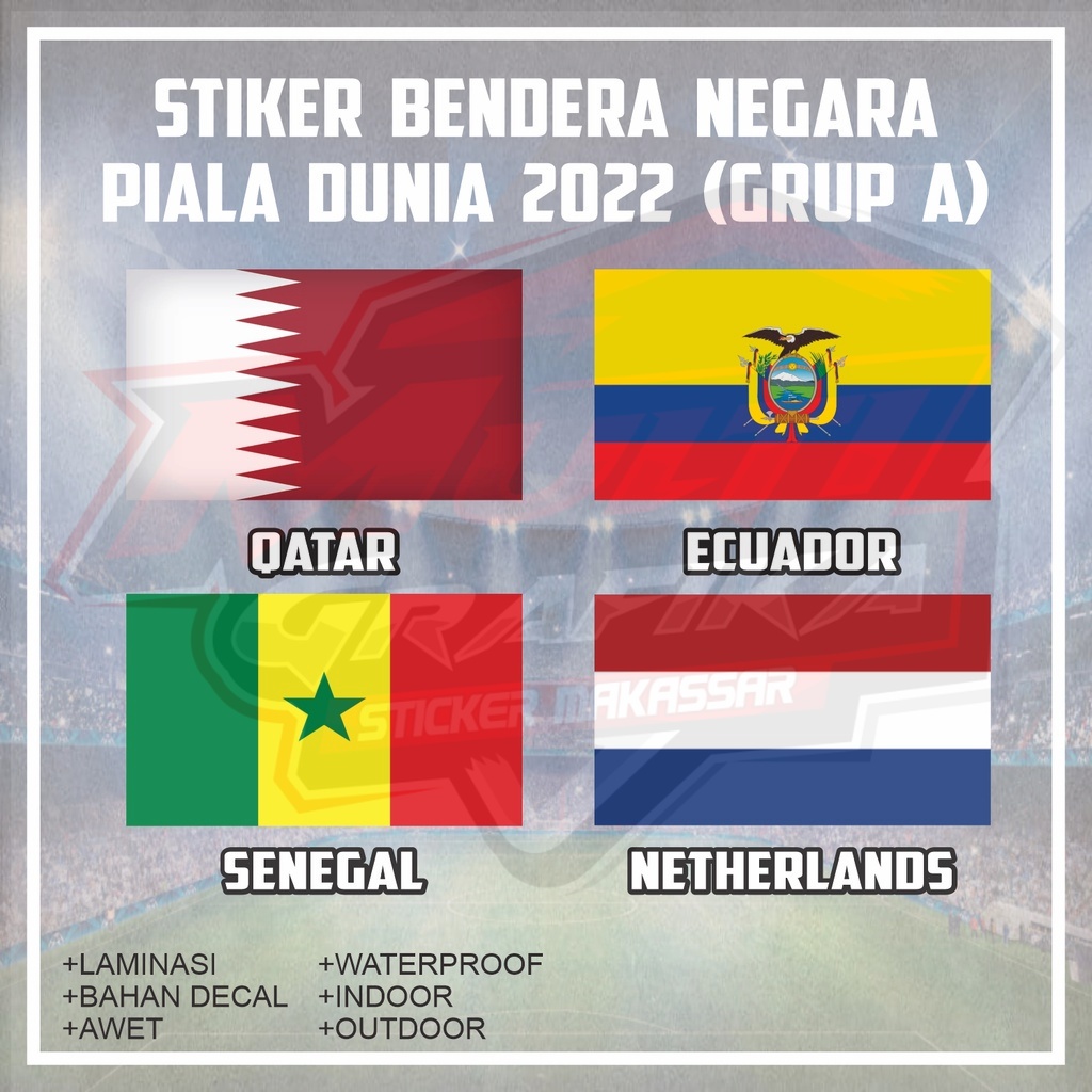 

Stiker Sticker Bendera Negara Qatar Ecuador Senegal Netherlands Fifa Piala Dunia Grup A Wallpaper Walpaper Dekorasi