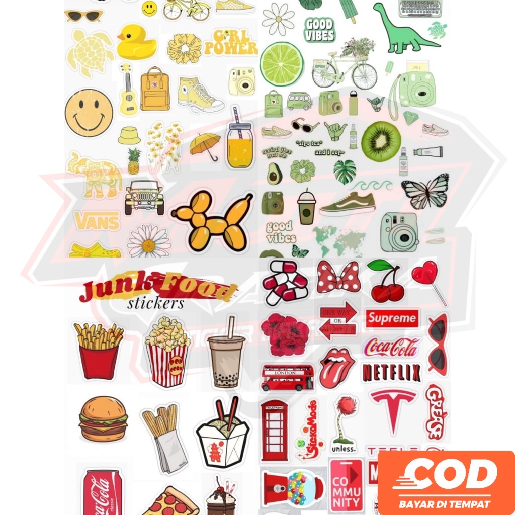 

Stiker Aesthetic Tumbler Sticker Scrapbook Lucu Colorfull Waterproof