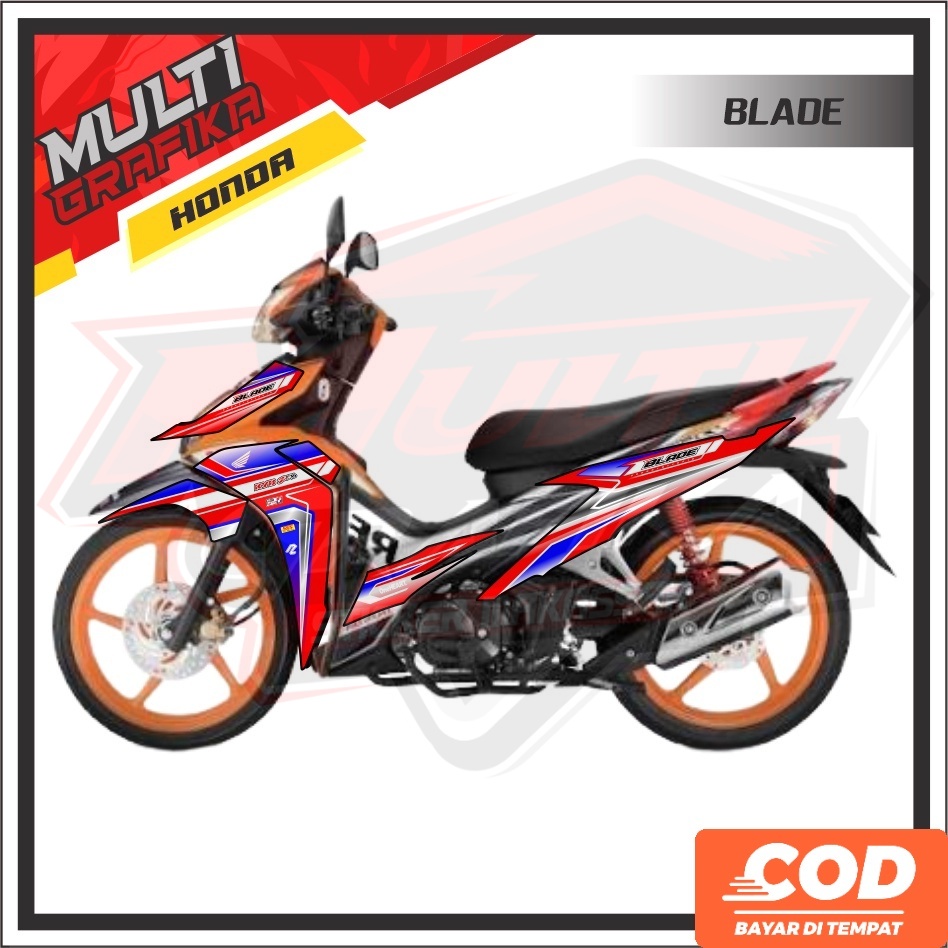 Stiker Striping Dekal Motor HONDA BLADE 125, Decal Custom Premium Motif Varian Multi Sticker multi s