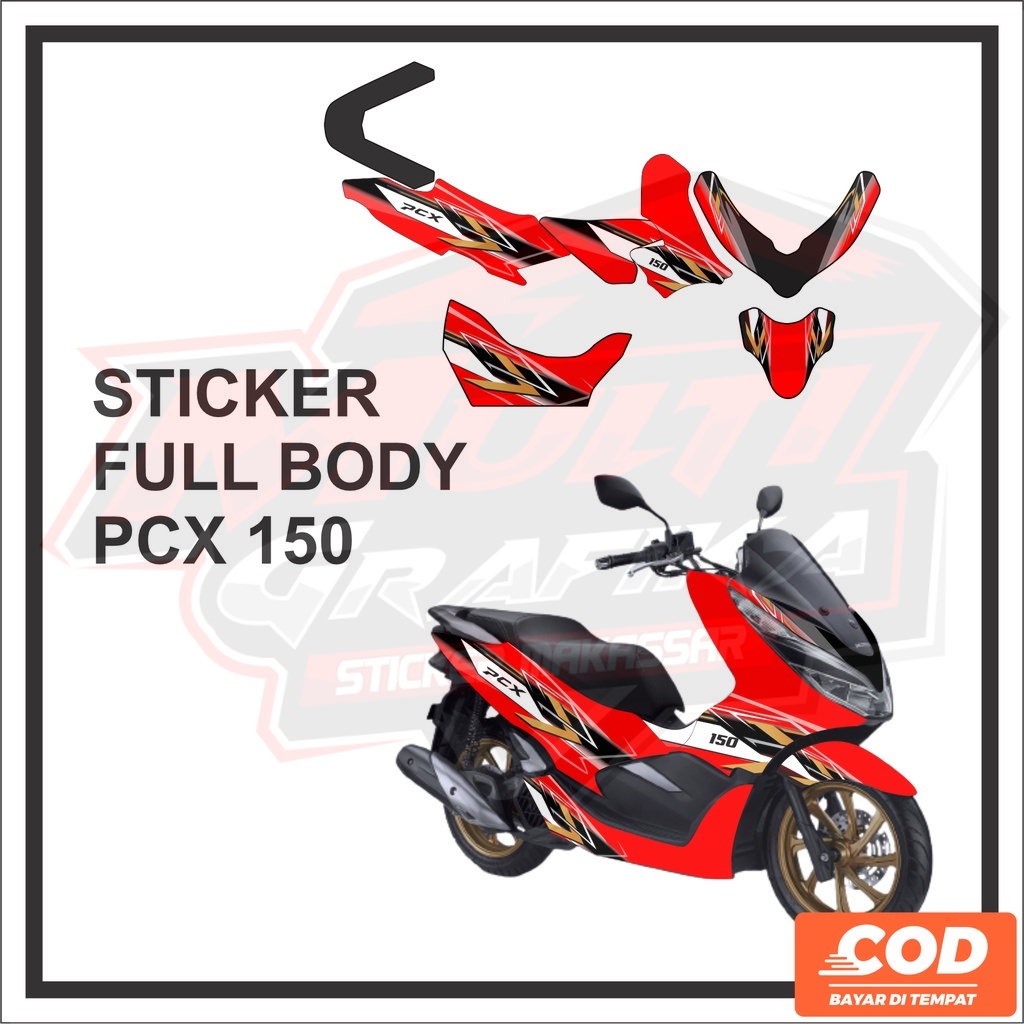 Stiker Striping PCX 150 Decal Sticker Variasi Setiker Stripping Aksesoris Dekal Motor Honda PCX 150 