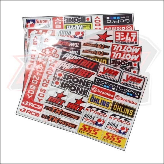 Sticker Stiker Pack Logo Emblem Racing Sponsor RCb Racing Boy Hologram