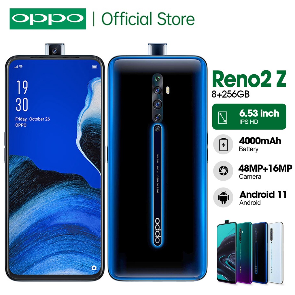 OPPO Reno2 Z ram 8/256gb Original Garansi Resmi 8+16MP FHD Kamera Handphone Second ori asli 99% baru 256GB hpmurah ram besar cuci gudang Smartphone 4G 5G reno2z hp terbaru 2023 android promo cod 4000mAh