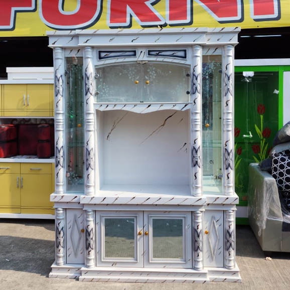 Bufet TV Kristal 4 Pintu / Rak Tv / Lemari TV 1