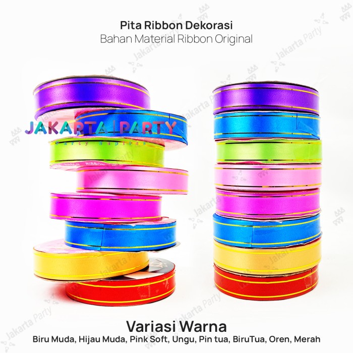 

Pita Kado Plastik Jepang List Ribbon 3/4" x 12yd (per roll)