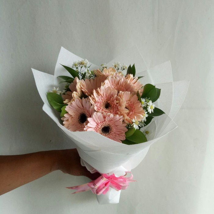 New Buket bunga Gerbera asli bunga wisuda hand bouquet