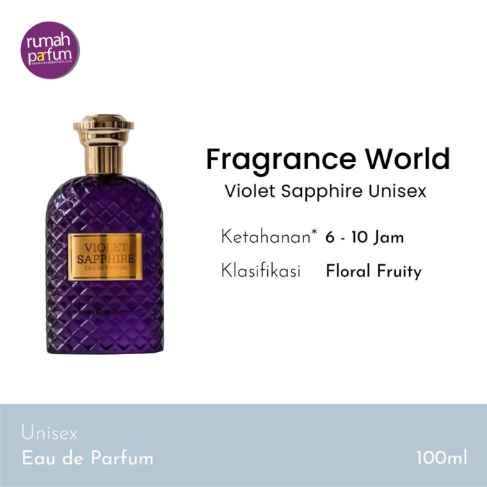 New Parfum Fragrance World Violet Sapphire Unisex 100 ML