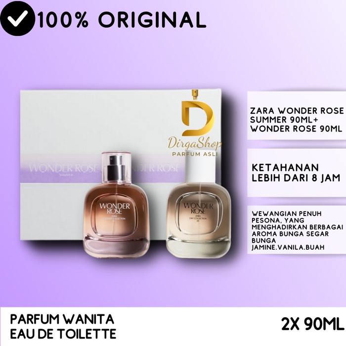 New Zara Wonder rose + Wonder rose Summer Gift set isi 2 Original - Wonder R Single