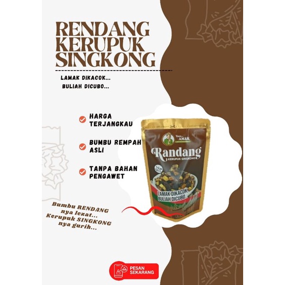

BELI 5 GRATIS 1 RENDANG KERUPUK SINGKONG YOOO AMAK 200 gr