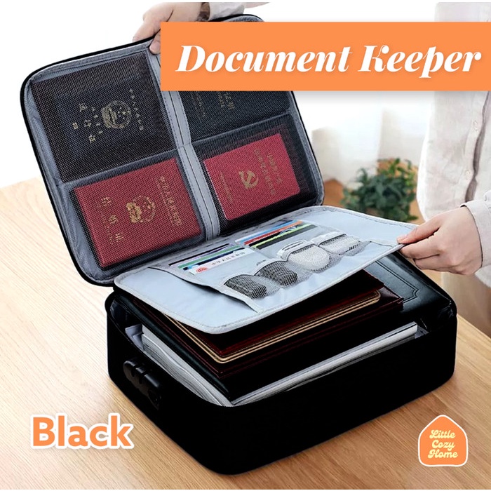 

TERBARU Tas Penyimpanan Dokumen Bergembok Tiga Susun / Document Keeper - Black