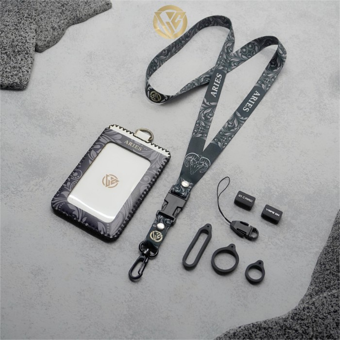 

TERBARU ZK Lanyard Zodiak Series Printing Plus Holder ID Card Leahter - White - Aries