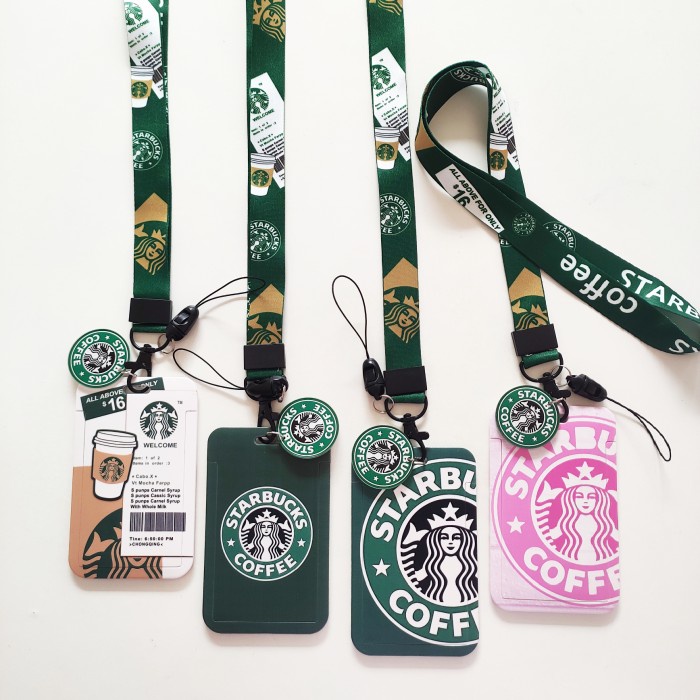 

TERBARU ID Card Holder Name Tag Lanyard / Kalung Kartu Logo Starbucks Coffee - Kode C