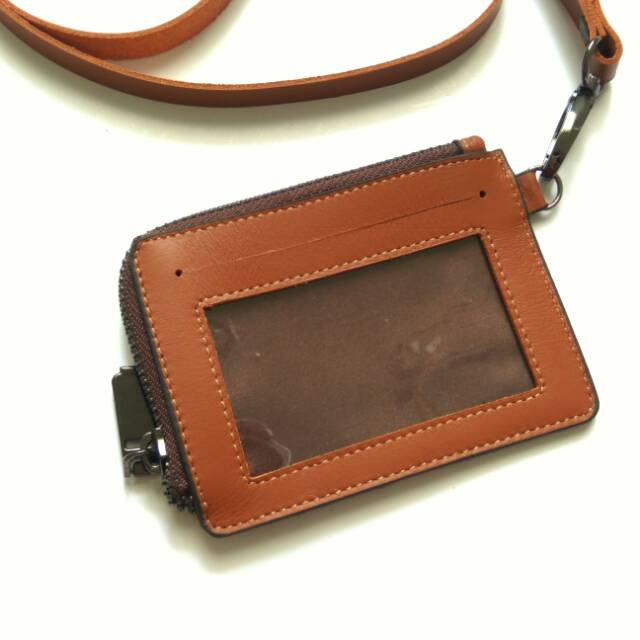 

Name tag id card holder kulit asli muat kartu banyak, koin, uang kertas FREE GRAVIR NAMA dan Logo