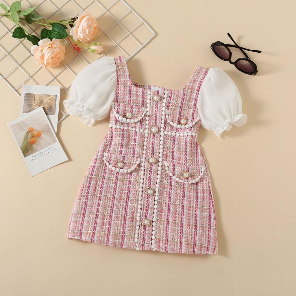 Adella Tweed Dress / Dress Anak Perempuan / Baju Jalan Anak Perempuan