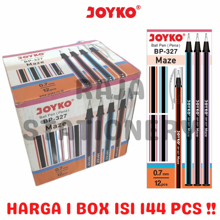 

[Ready] TERMURAH!! PEN JOYKO HITAM BIRU MERAH 0.7 PEN LILIN BP-327 [144PCS] - Hitam