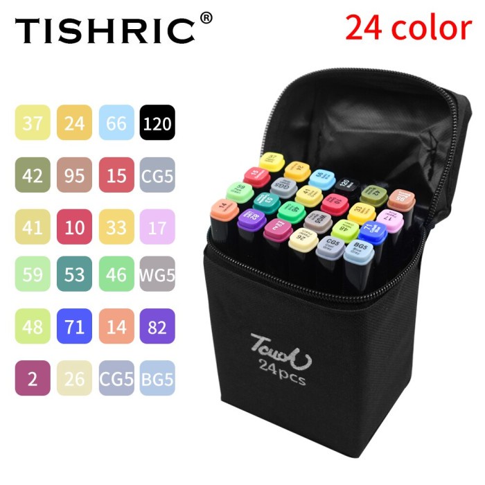 

ORI!! Spidol Sepidol Gambar Lukis Aesthetic Warna Lengkap Lettering Set - 24 Warna