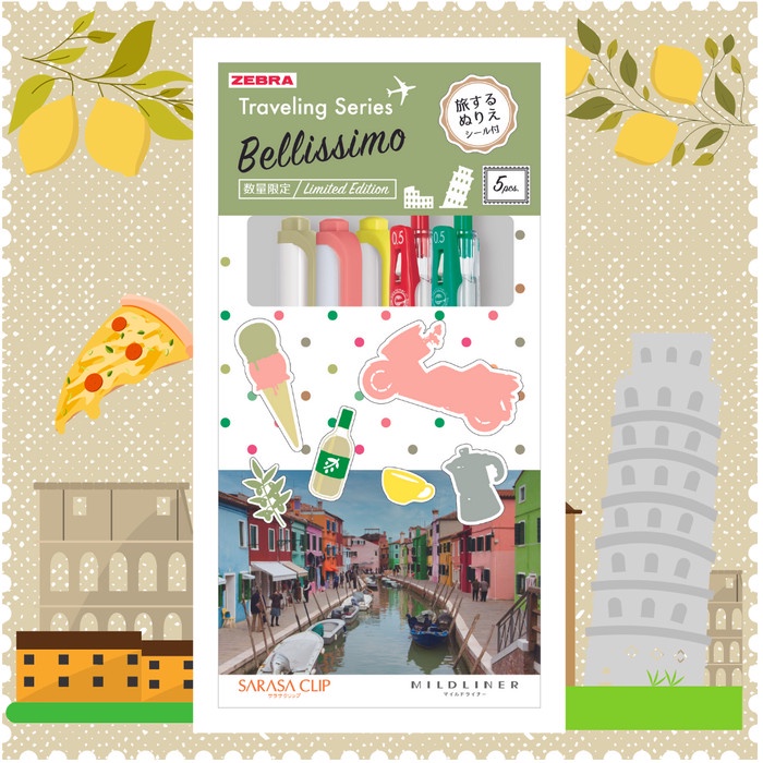 

[New] ZEBRA SARASA MILDLINER TRAVEL SERIES - LIMITED EDITION - ITALY