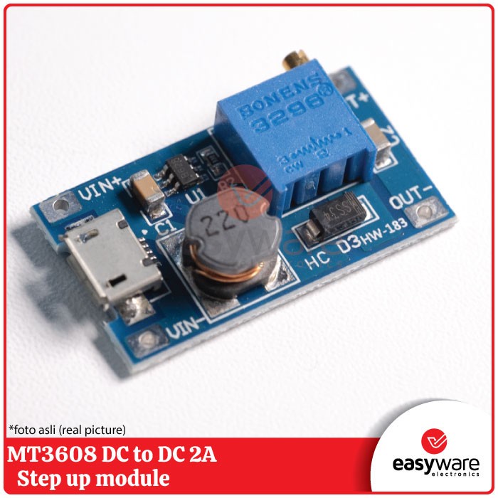 MT3608 Step Up Adjustable DC to DC Modul - Dengan MicroUSB -LT11