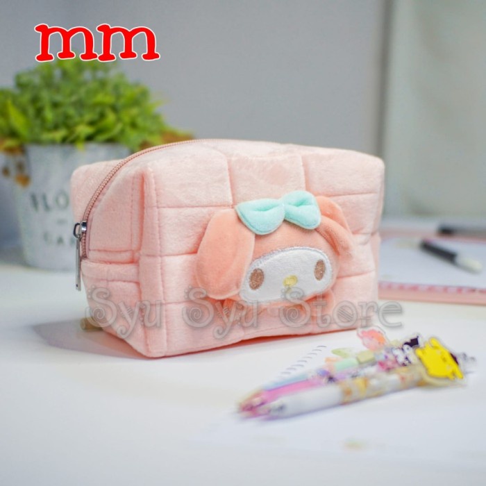 

[HK-0329] Pouch Tempat Pensil Serbaguna Boneka My Melody Kuromi Cinnamoroll Pom - My Melody