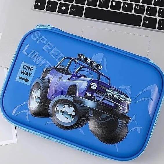 

[New] Kotak Pensil 3D Timbul Anak Laki Tempat pensil Dino Astronot Mobil - Jeep Biru