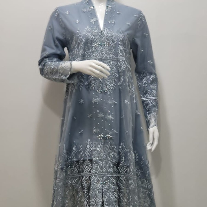 New atasan kebaya floy kartini(Busui) / kebaya tunik tile mix payet - Blue, M