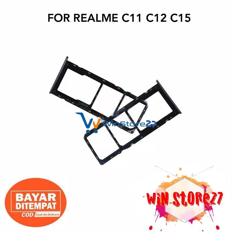 SIMTRAY SIMLOCK SLOT SIM CARD REALME C11 C12 C15 ORIGINAL - SIM TRAY TEMPAT KARTU SIM C11